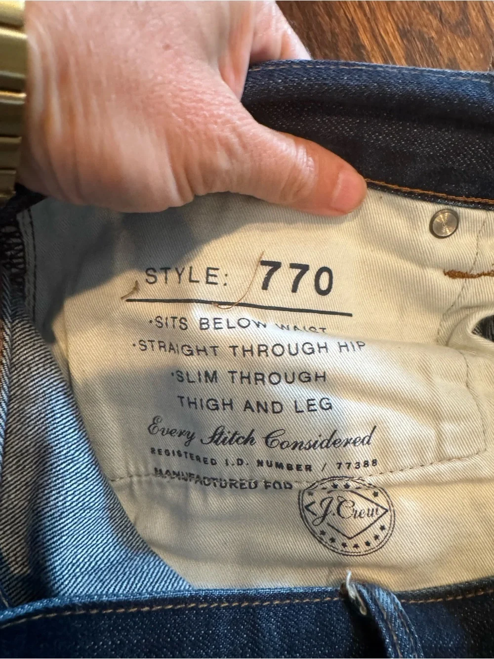 J. Crew Men's Indigo Straight-Leg Jeans W 32 L 32